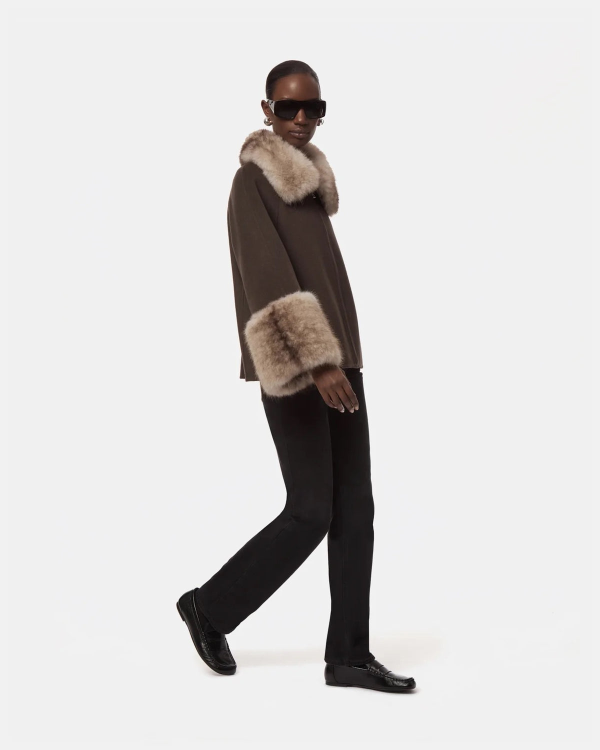 Apparis - Women - Brown/Grey Mink Judie Wool Coat