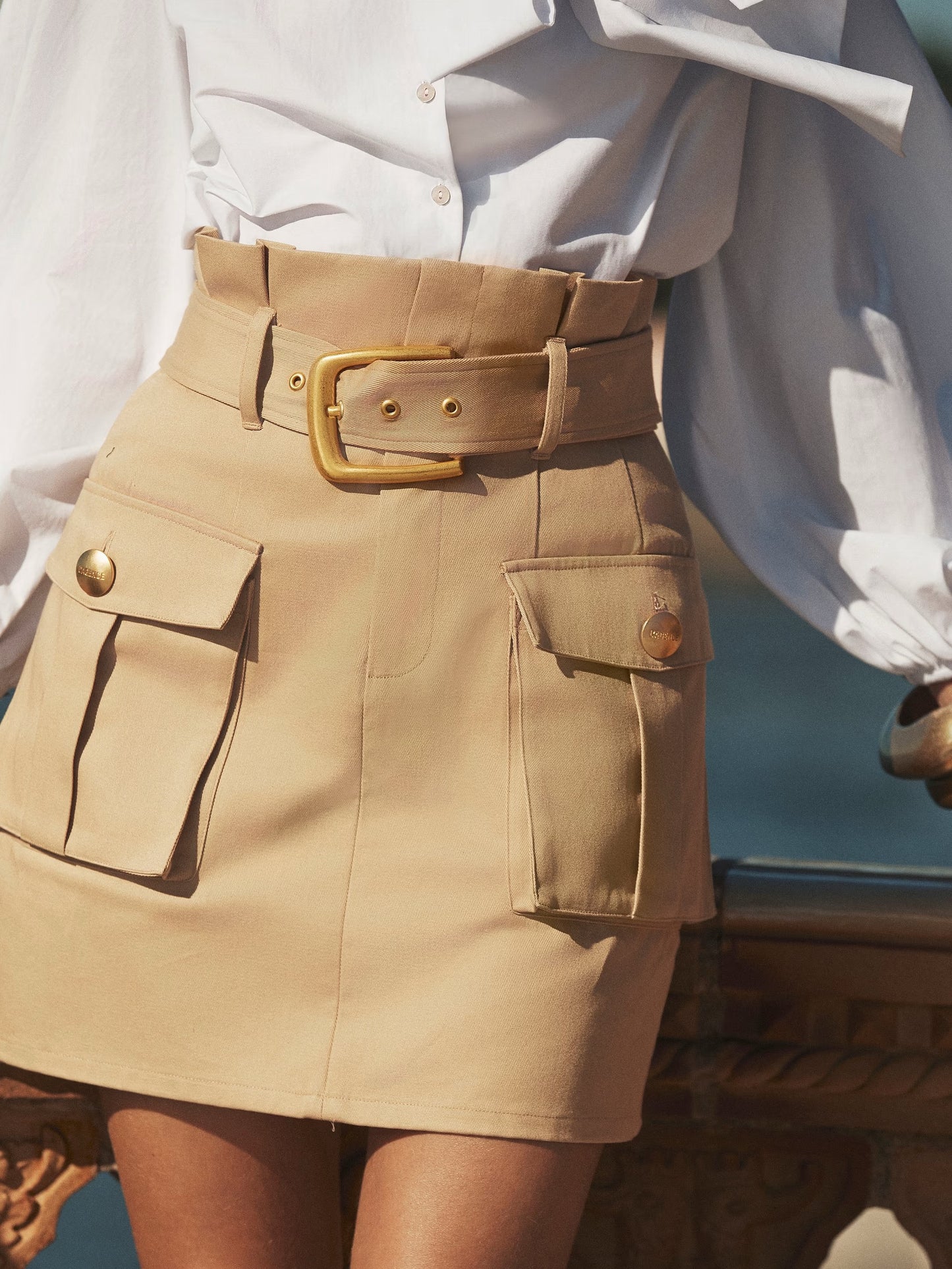 L'AGENCE - Women - Macadamia Brown Maelis Mini Skirt