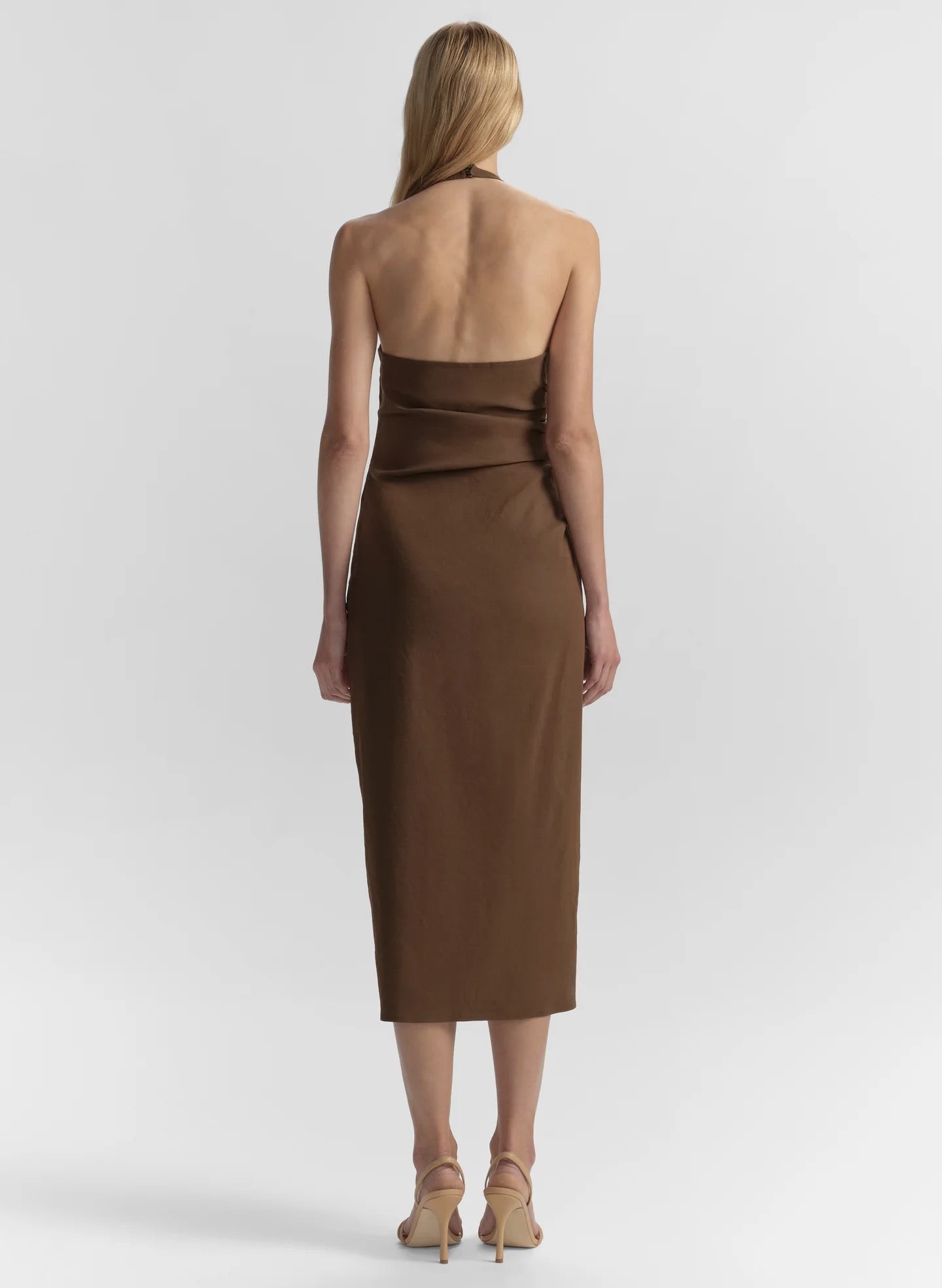 ALC - Women - Milk Chocolate Sylvie Linen Midi Halter Dress