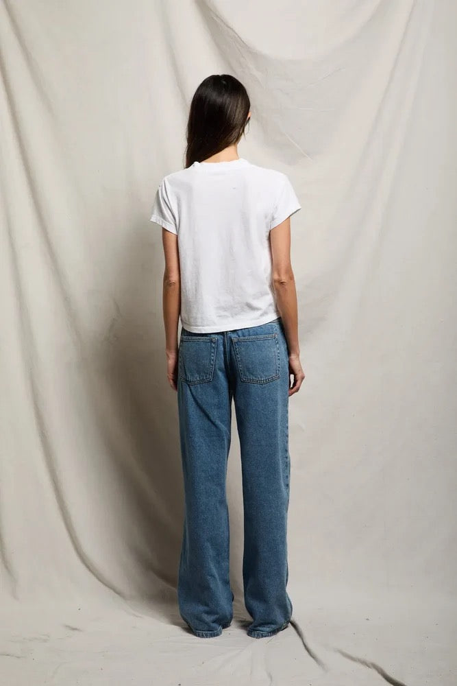 Perfect White Tee - Women White & Mocha  Alanis Tee