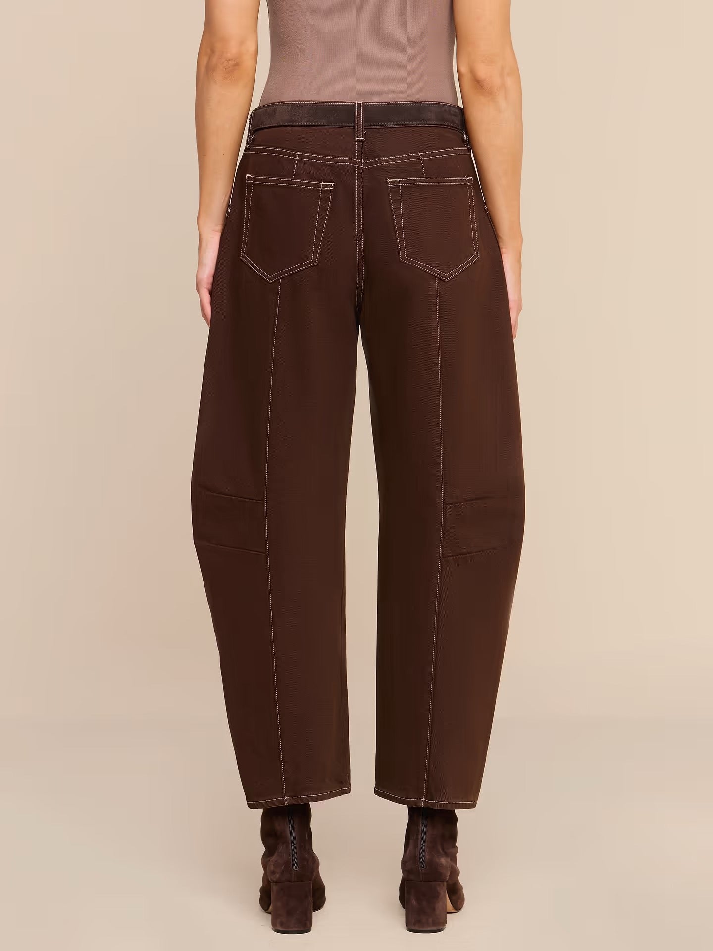 L'agence - Women - Brown Cody Cropped Barrel-Leg Jean