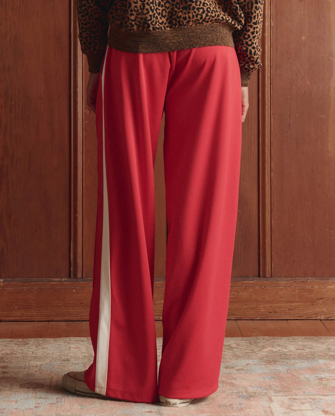 THE GREAT - Women- Poppy Red Wide Leg Track Pant