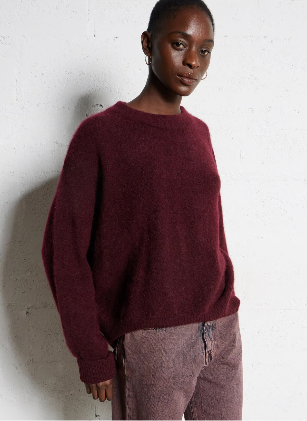 American Vintage - Women - Grenat Melange Vitow Crew Sweater
