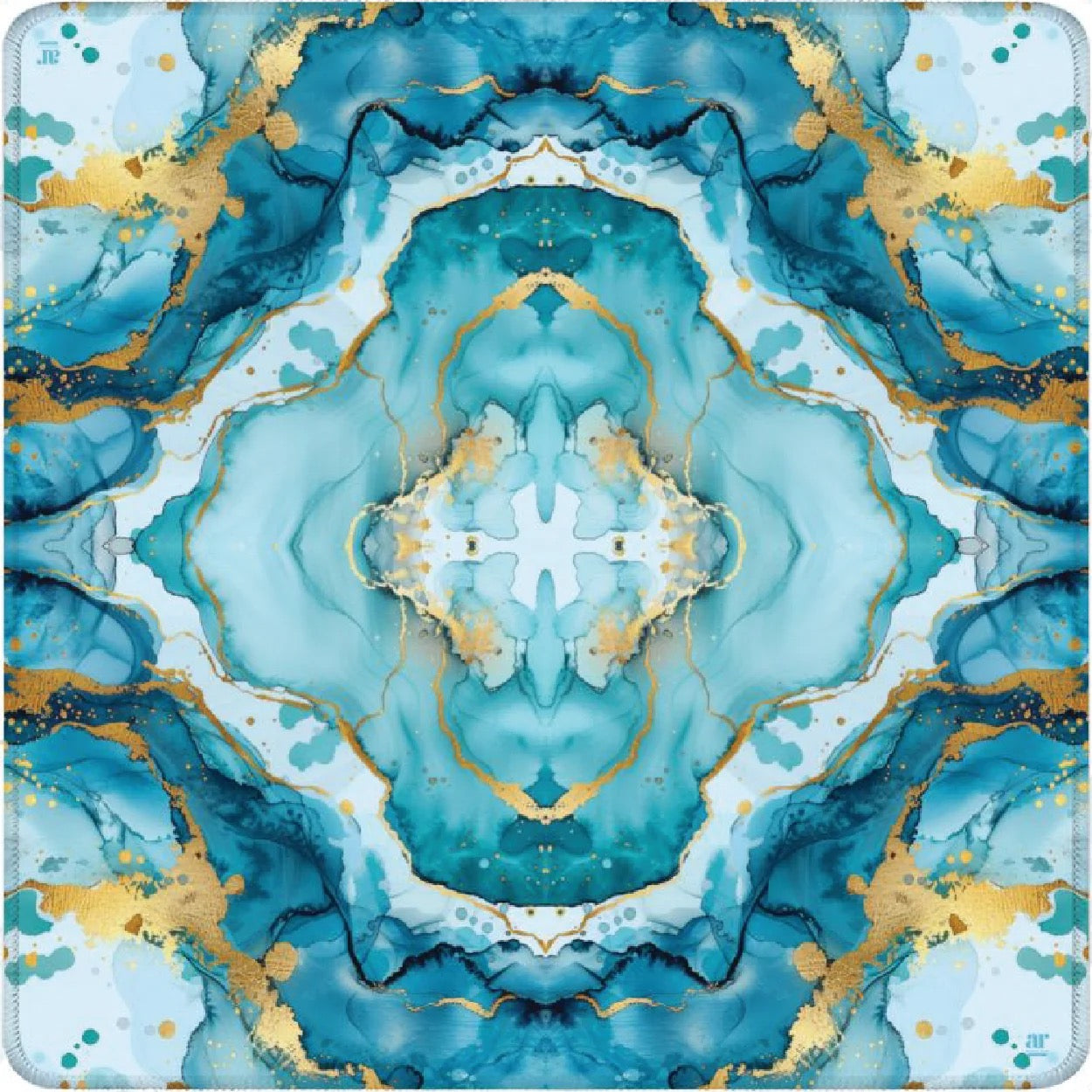 Anders Ruff Design -  Coastal Aqua Marble Mahjong Mat