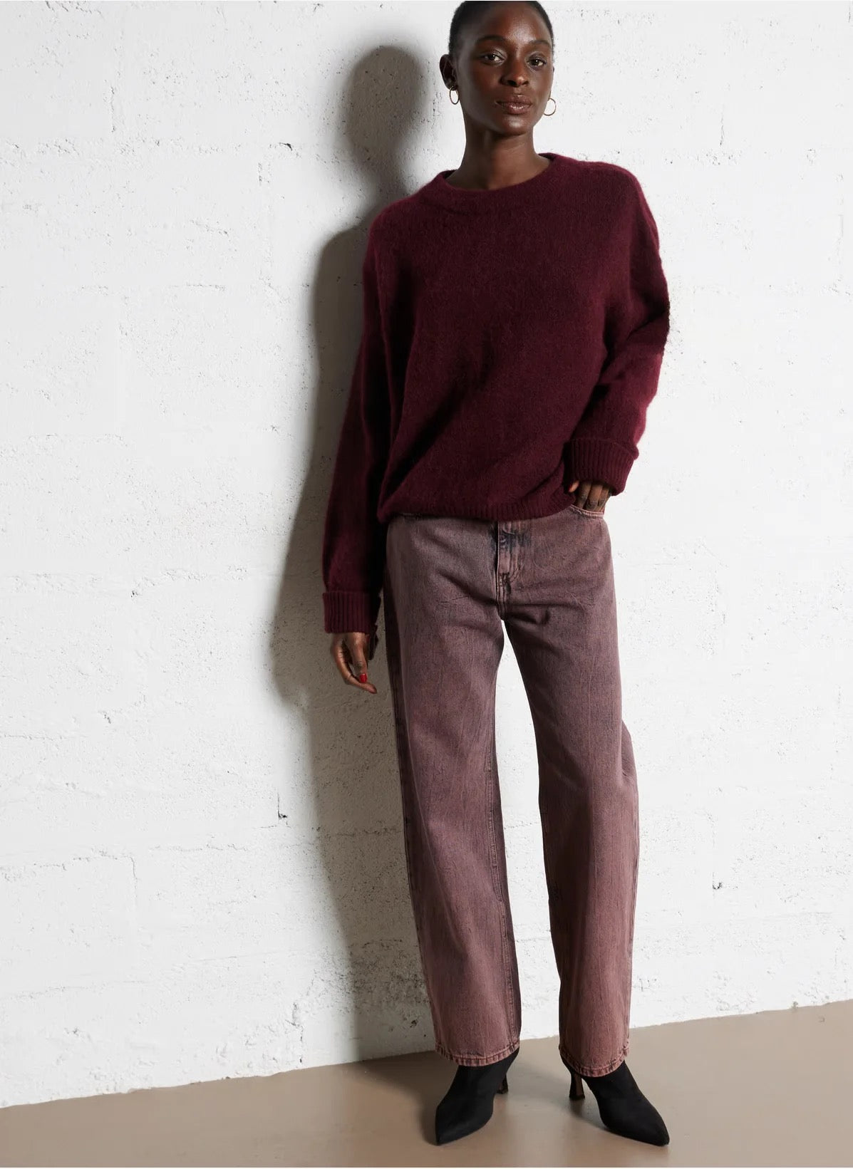 American Vintage - Women - Grenat Melange Vitow Crew Sweater
