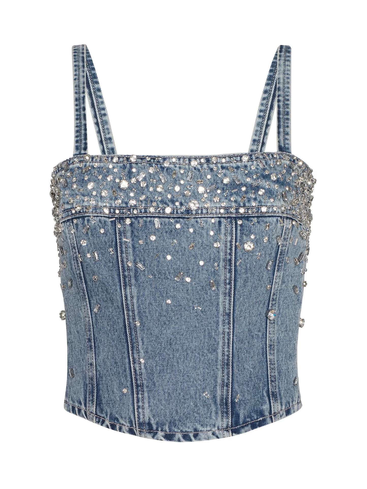 L'AGENCE - Women -  Malibu Arlin Embellished Denim Tank
