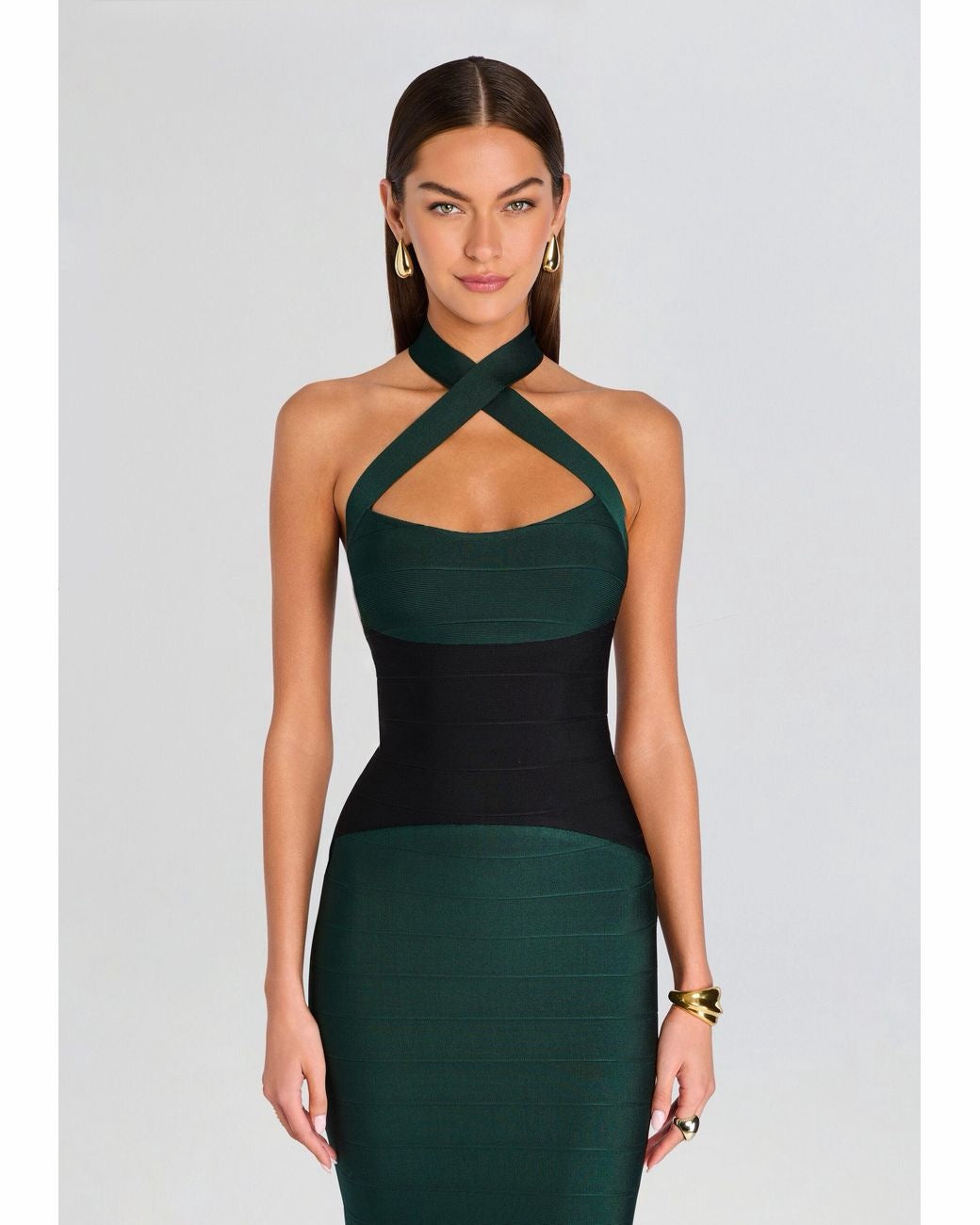 Retrofete - Women - Emerald Green  Burns Bandage Dress