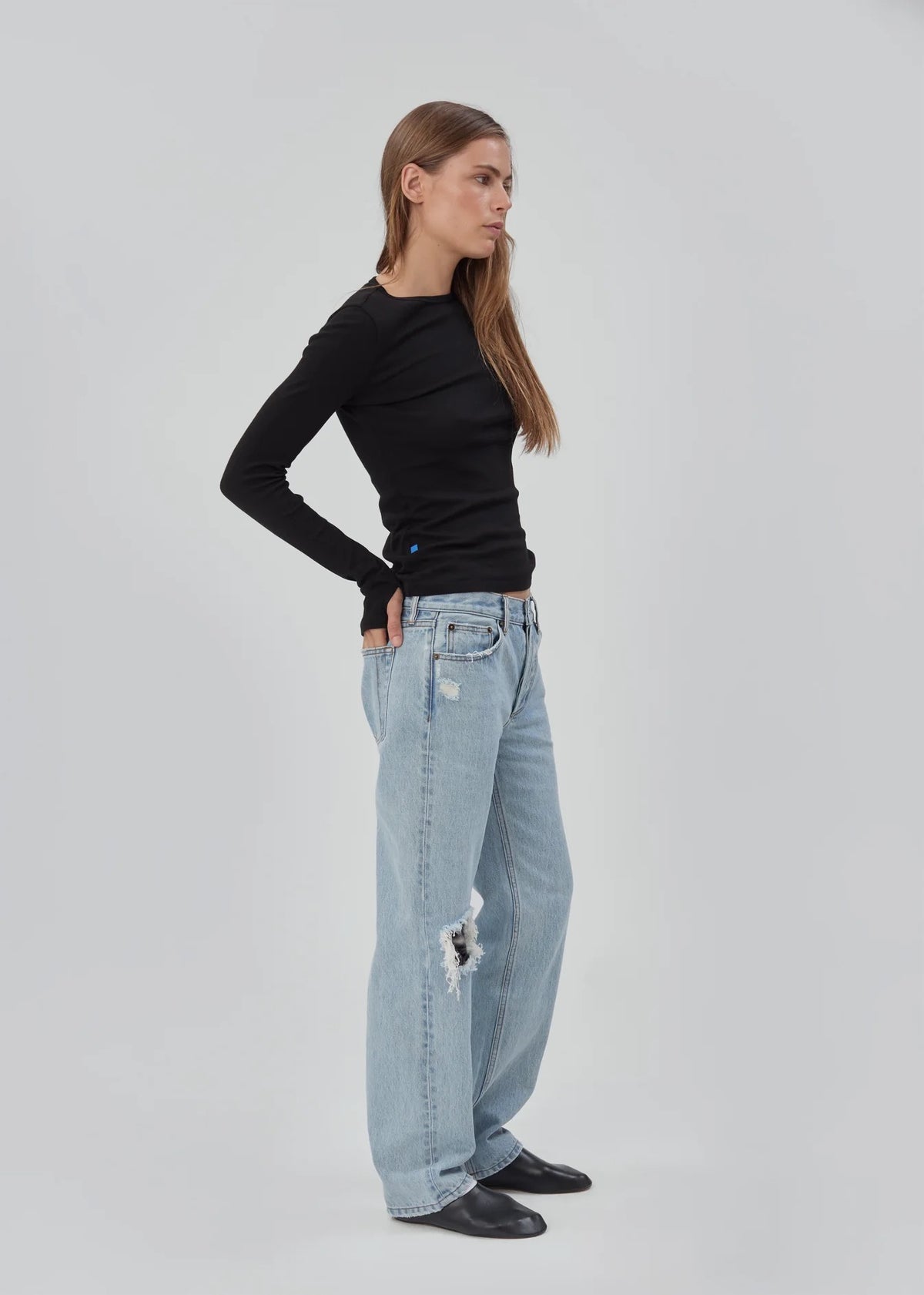 Still Here - Women - Vintage Blue Patched Life Jean