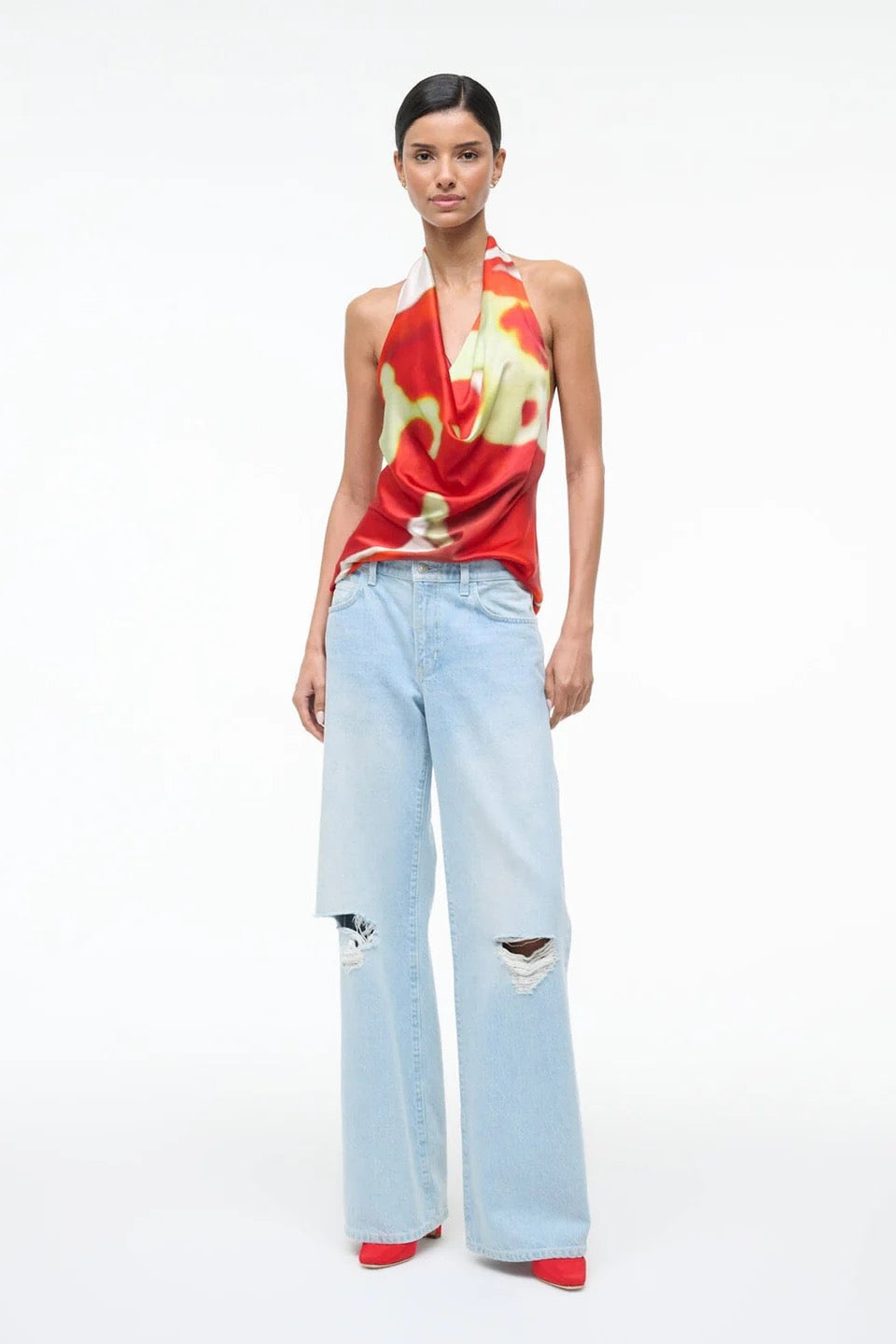 Staud - Women - Red Zone Liora Silk Top