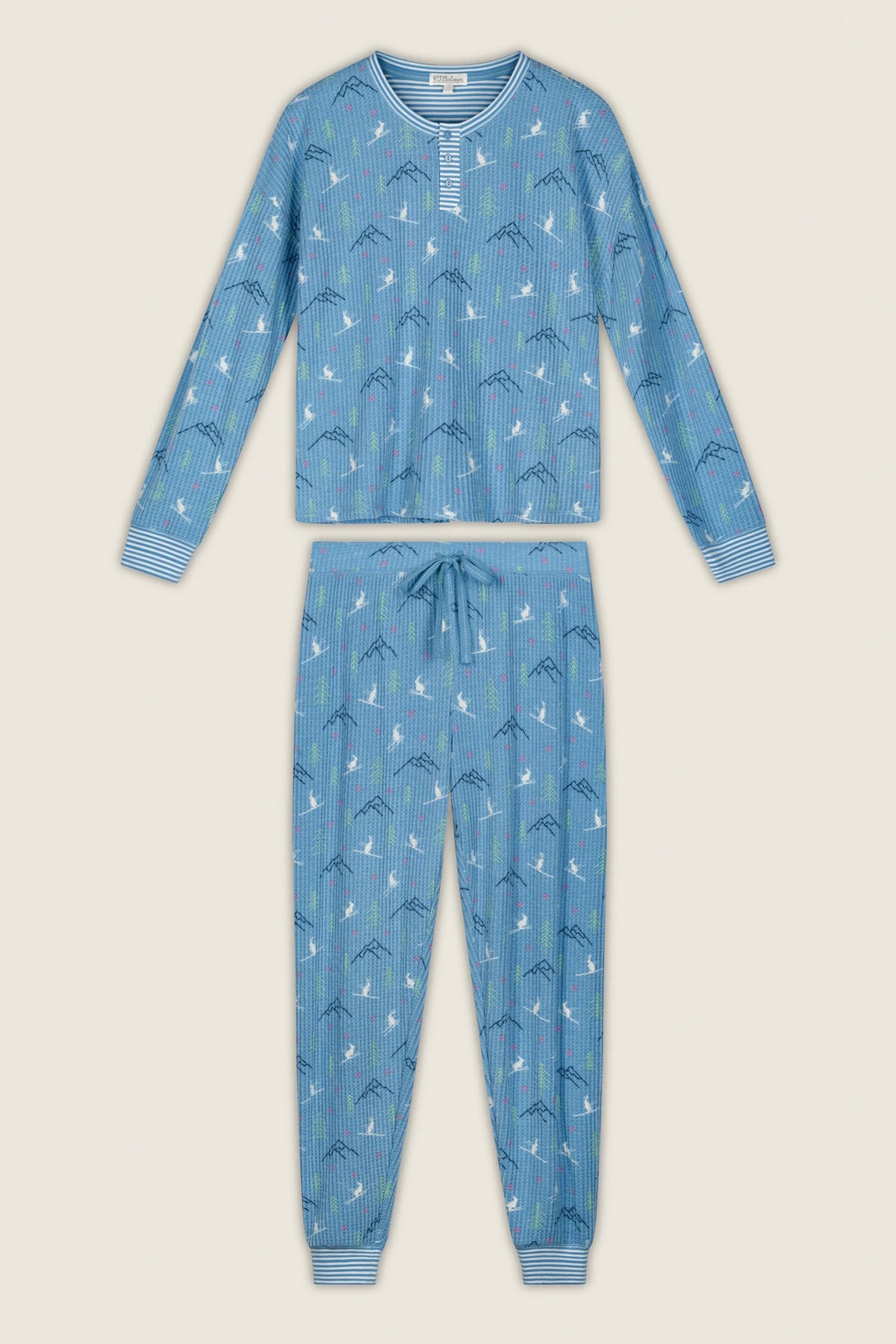 P.J. Salvage - Women - Off Blue Ski Jammie Classics Skiing Bunnies Long PJ Set