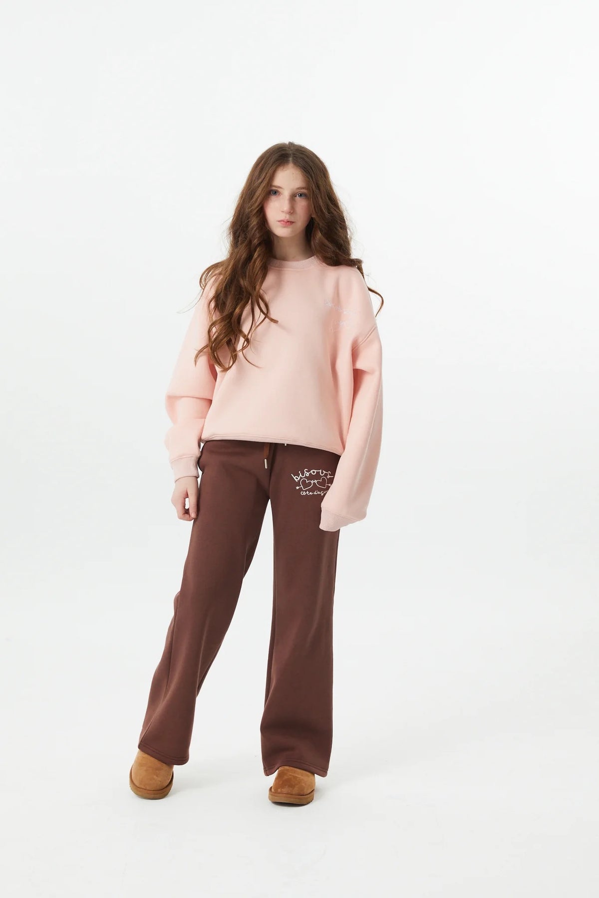 Theme - Tween - Cocoa Cami French Terry Wide Leg Jogger -Bisou