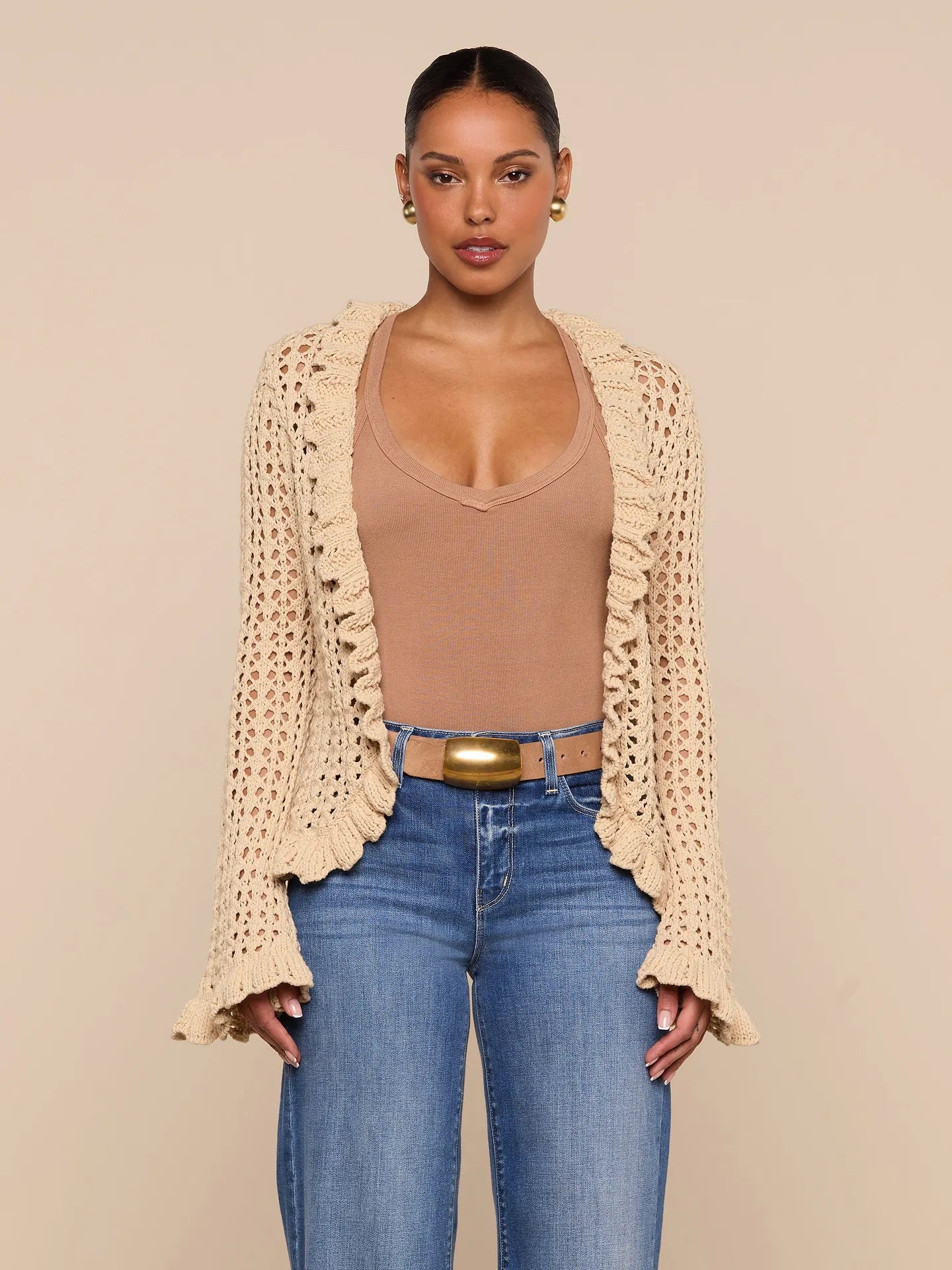 L'AGENCE - Women - Sand Dune Solaris Crocheted Cardigan