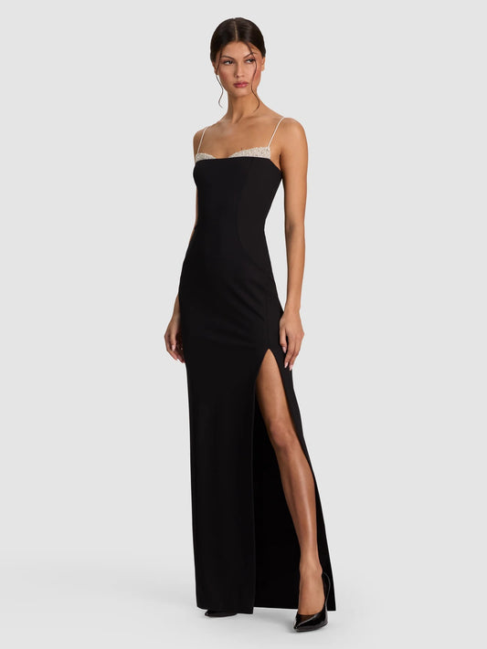 Alice + Olivia - Women - Black Hallie Embellished Maxi Dress