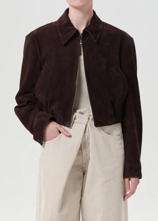 AGOLDE - Women - Root Nahla Cropped Suede Jacket