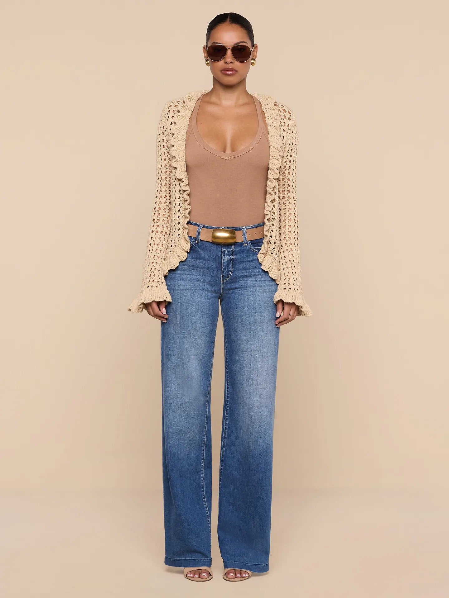 L'AGENCE - Women - Sand Dune Solaris Crocheted Cardigan