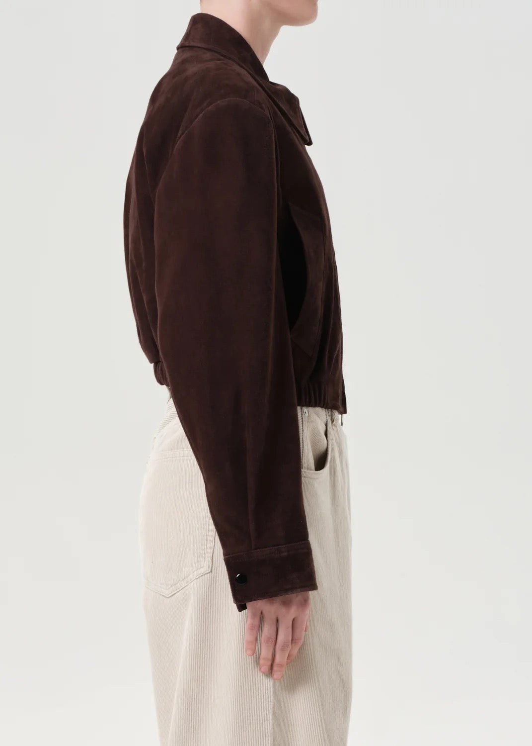 AGOLDE - Women - Root Nahla Cropped Suede Jacket