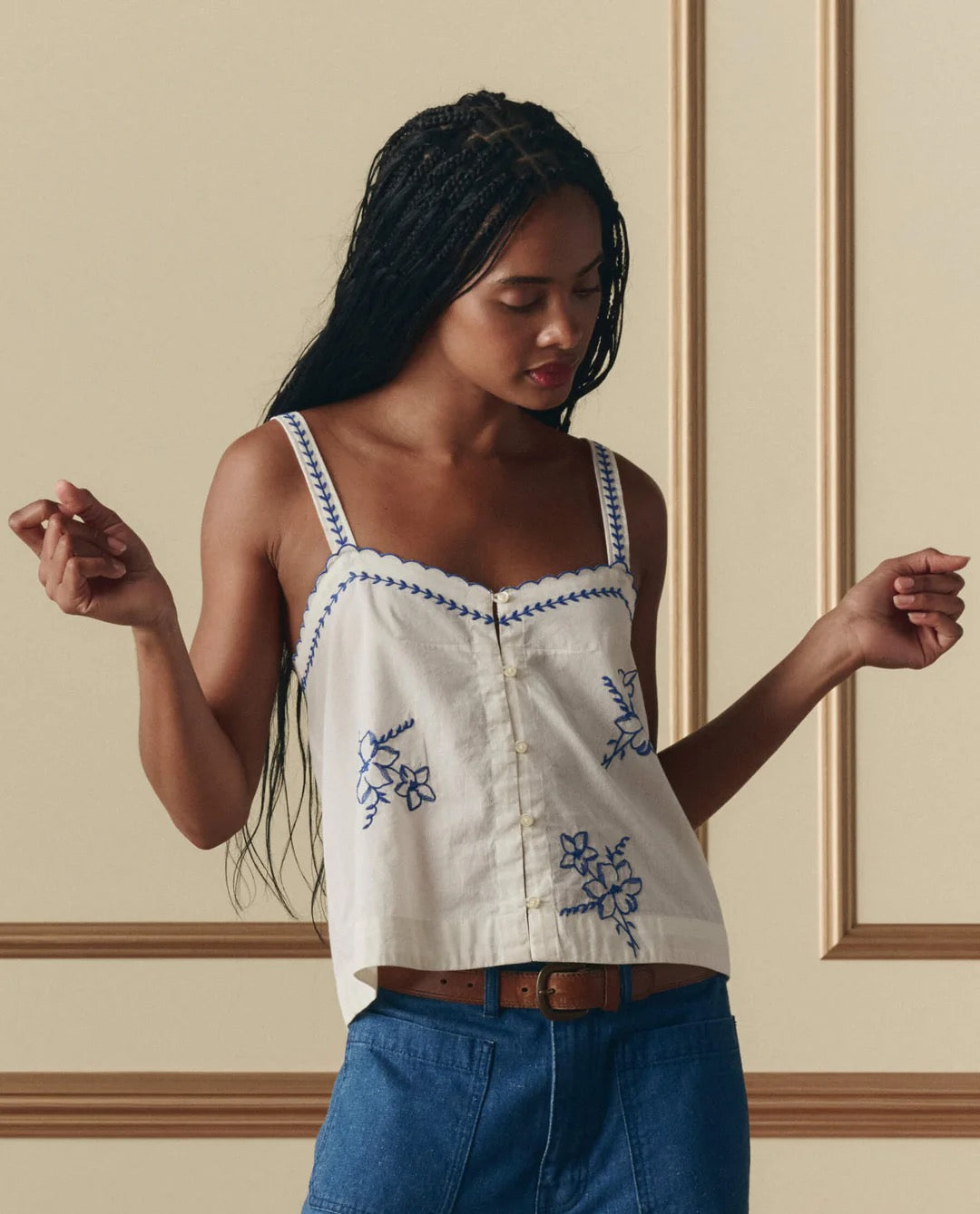 The Great - Women -  The Weekend Tank With Hanky Embroidery