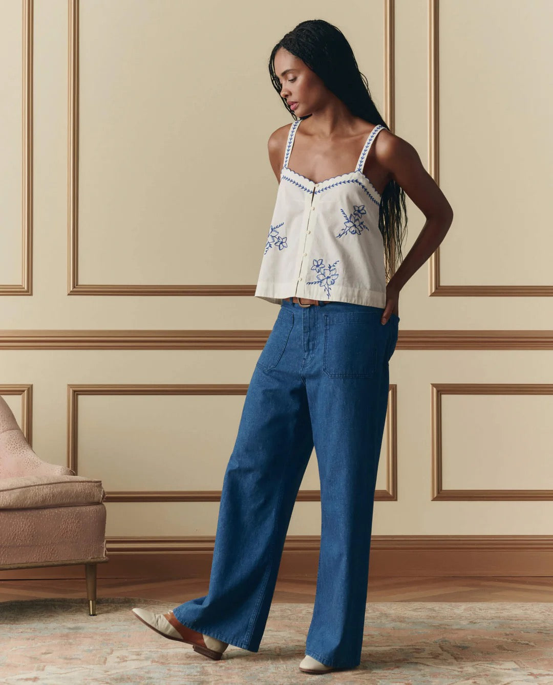 The Great - Women -  The Weekend Tank With Hanky Embroidery