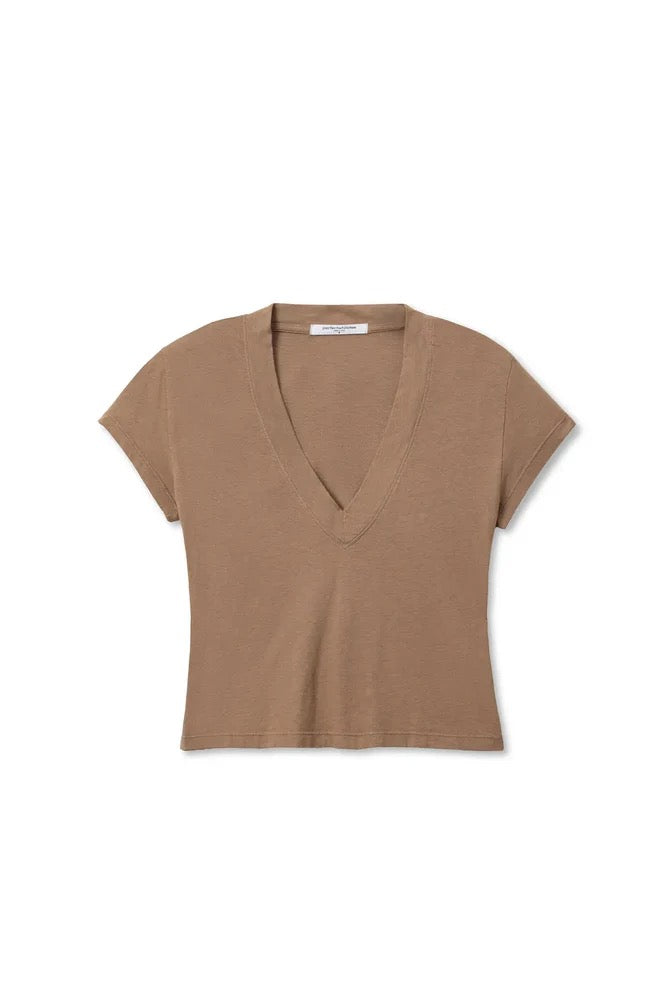 Perfect White Tee - Women White & Mocha  Alanis Tee