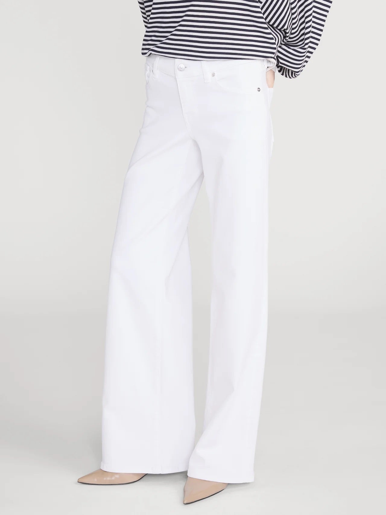 Frame - Women - White  Low Rise Le Slim Palazzo