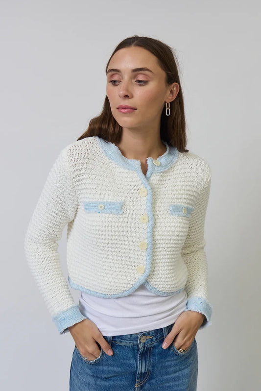 Central Park West - Women - White Blue Celeste Cardigan
