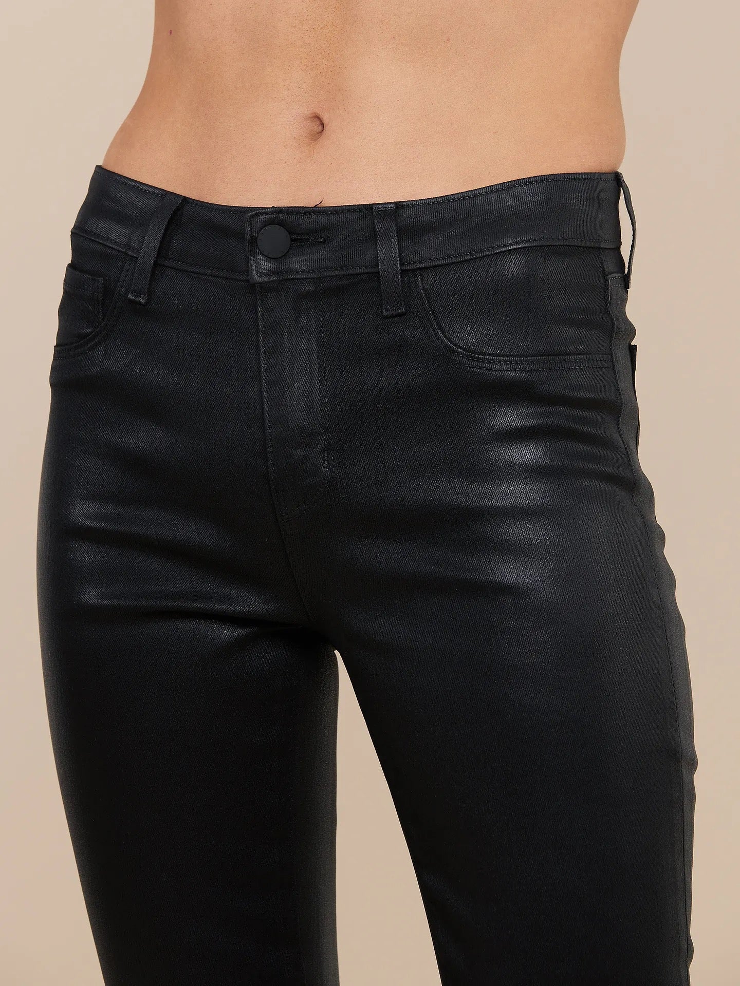 L'AGENCE - Women - Black Selma Coated Bootcut Jean