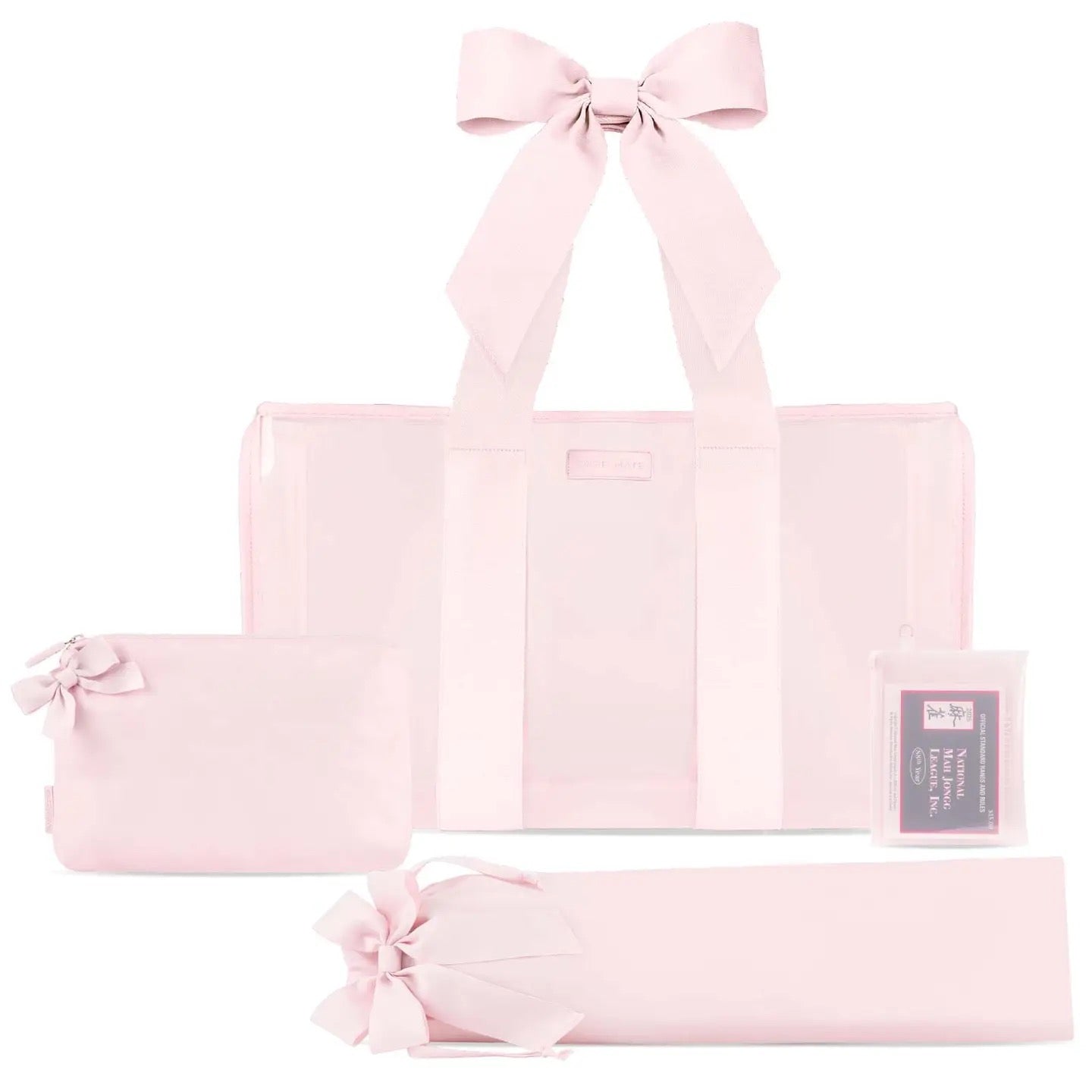 Case-Mate Mahjong Jelly Tote Set Ballet Pink Bow