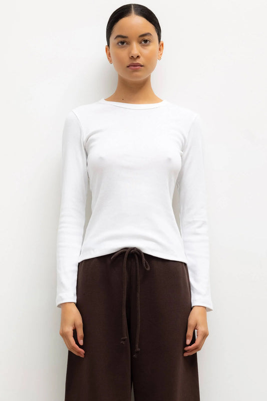 Leset - Women - White Nando Slim Fit Long Sleeve