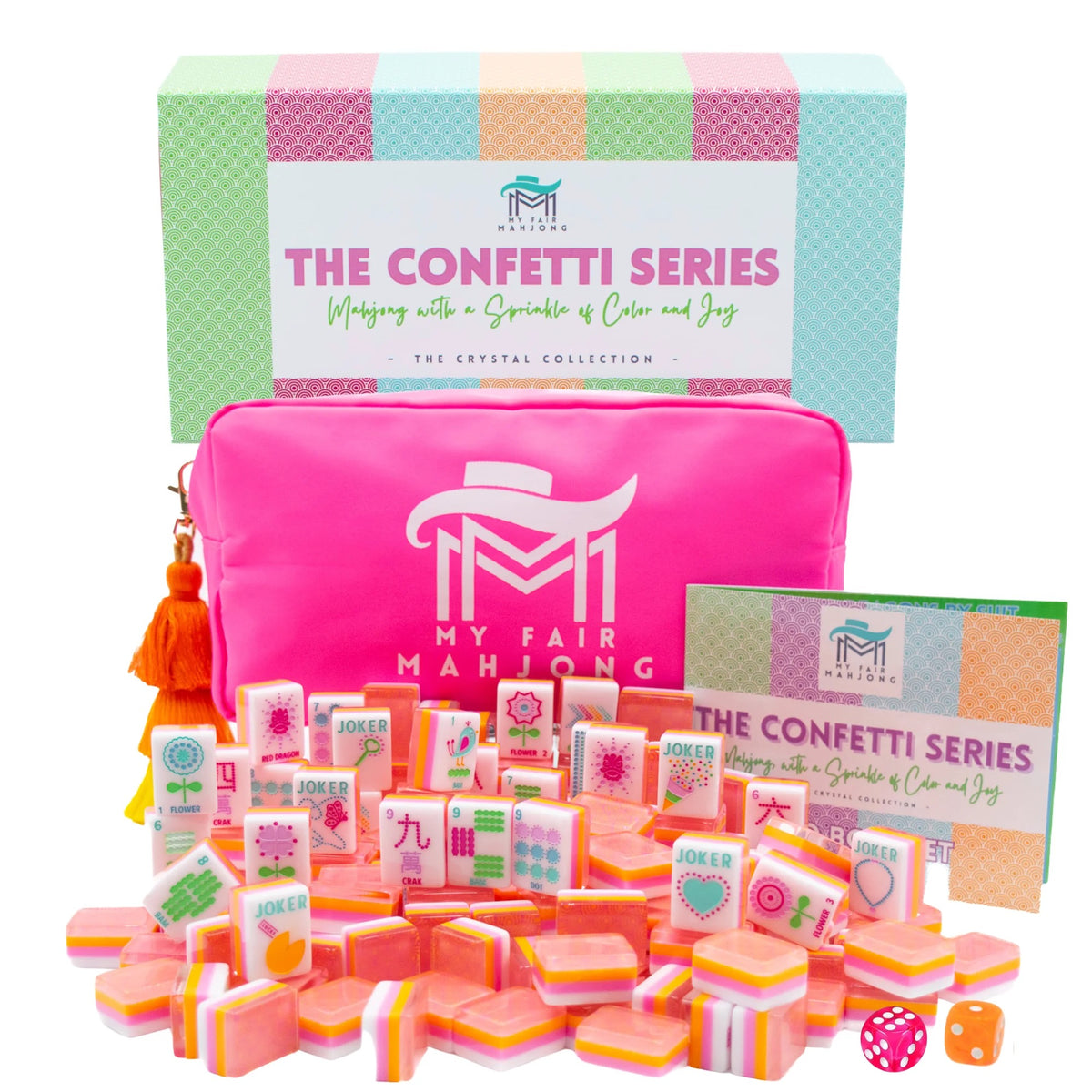 My Fair Mahjong -  Sorbet Pink Crystal Confetti Mahjong Set