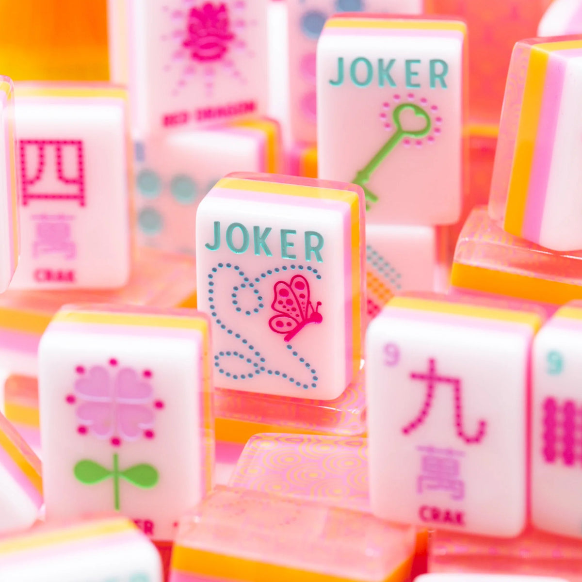 My Fair Mahjong -  Sorbet Pink Crystal Confetti Mahjong Set