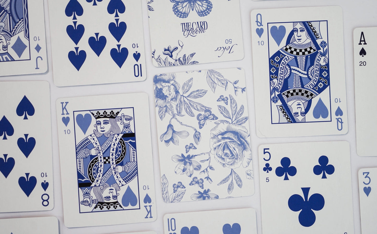 The Card Room - Blue Floral Canasta Cards with Points