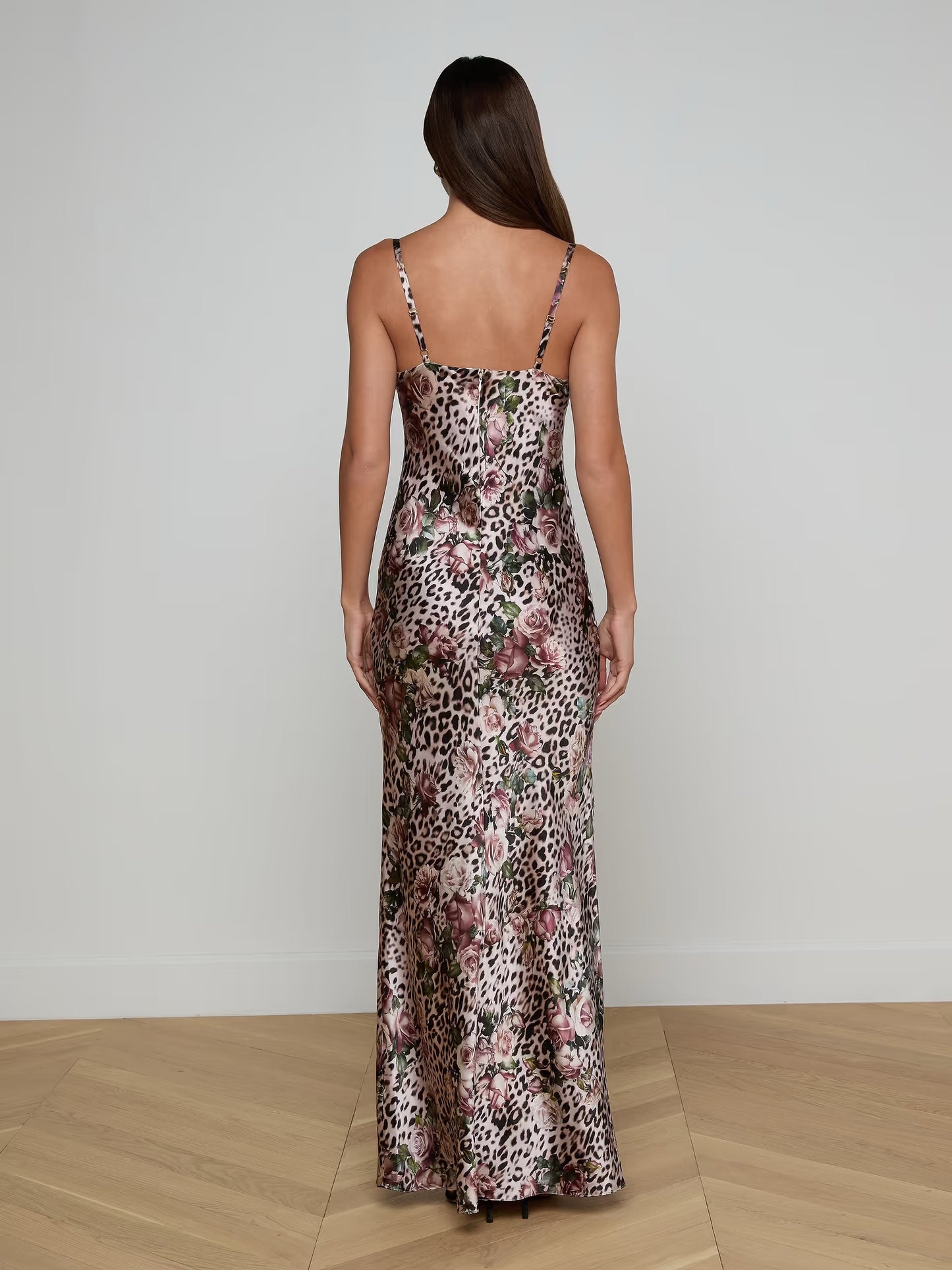 L'AGENCE - Women - Multi Large Rose Cheetah Sayla Silk Gown