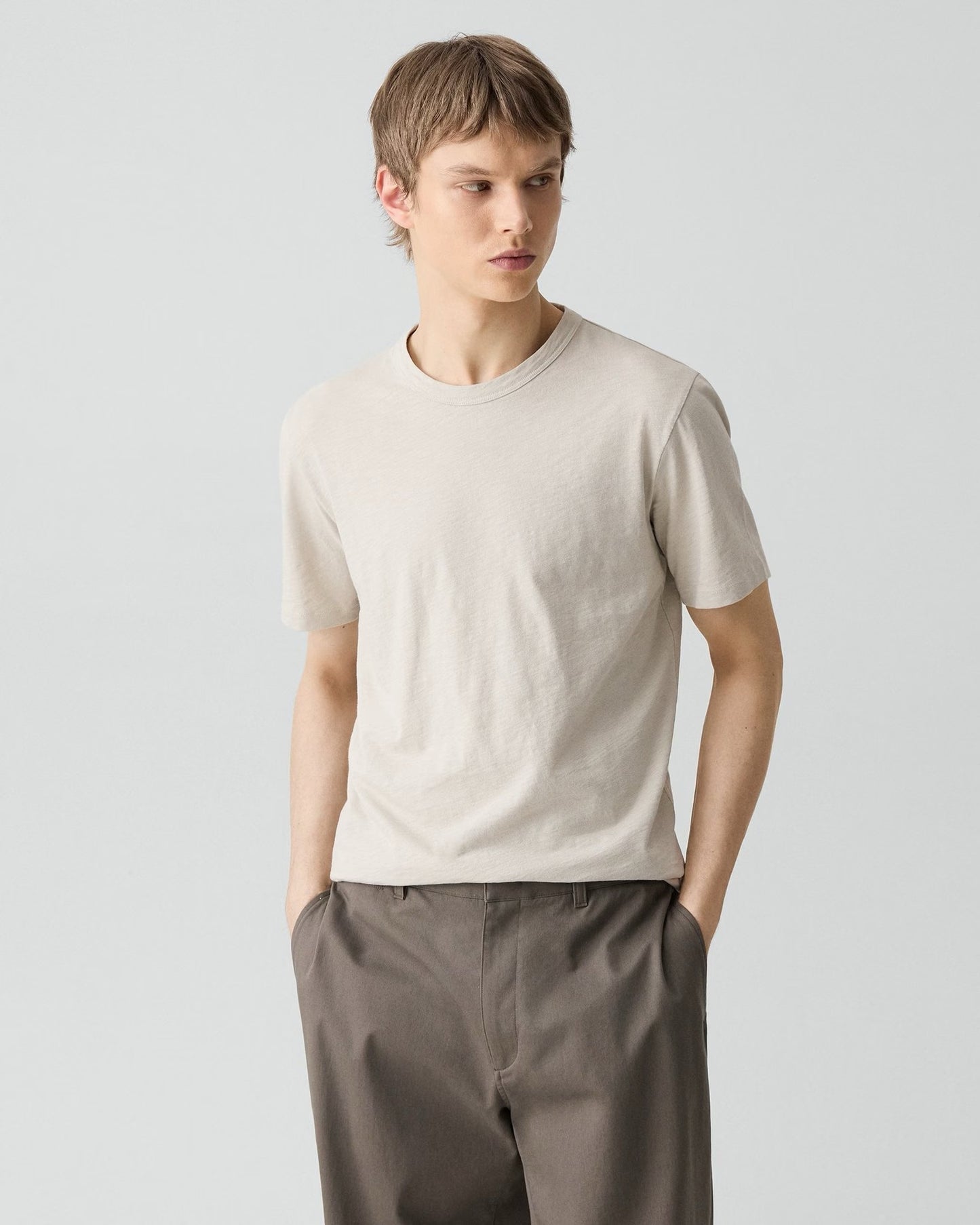 Theory- Men - Silver Cloud Essential Tee