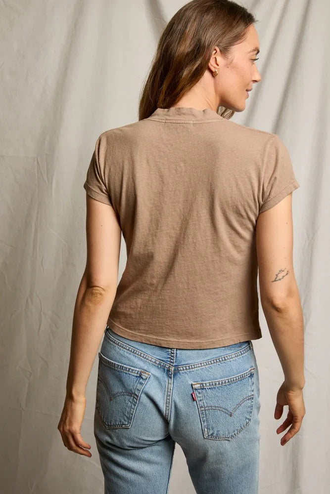 Perfect White Tee - Women White & Mocha  Alanis Tee