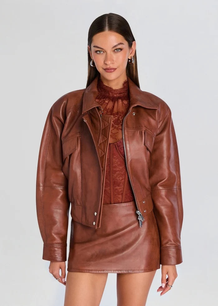 Retrofete - Women - Cigar Lykke Leather Jacket