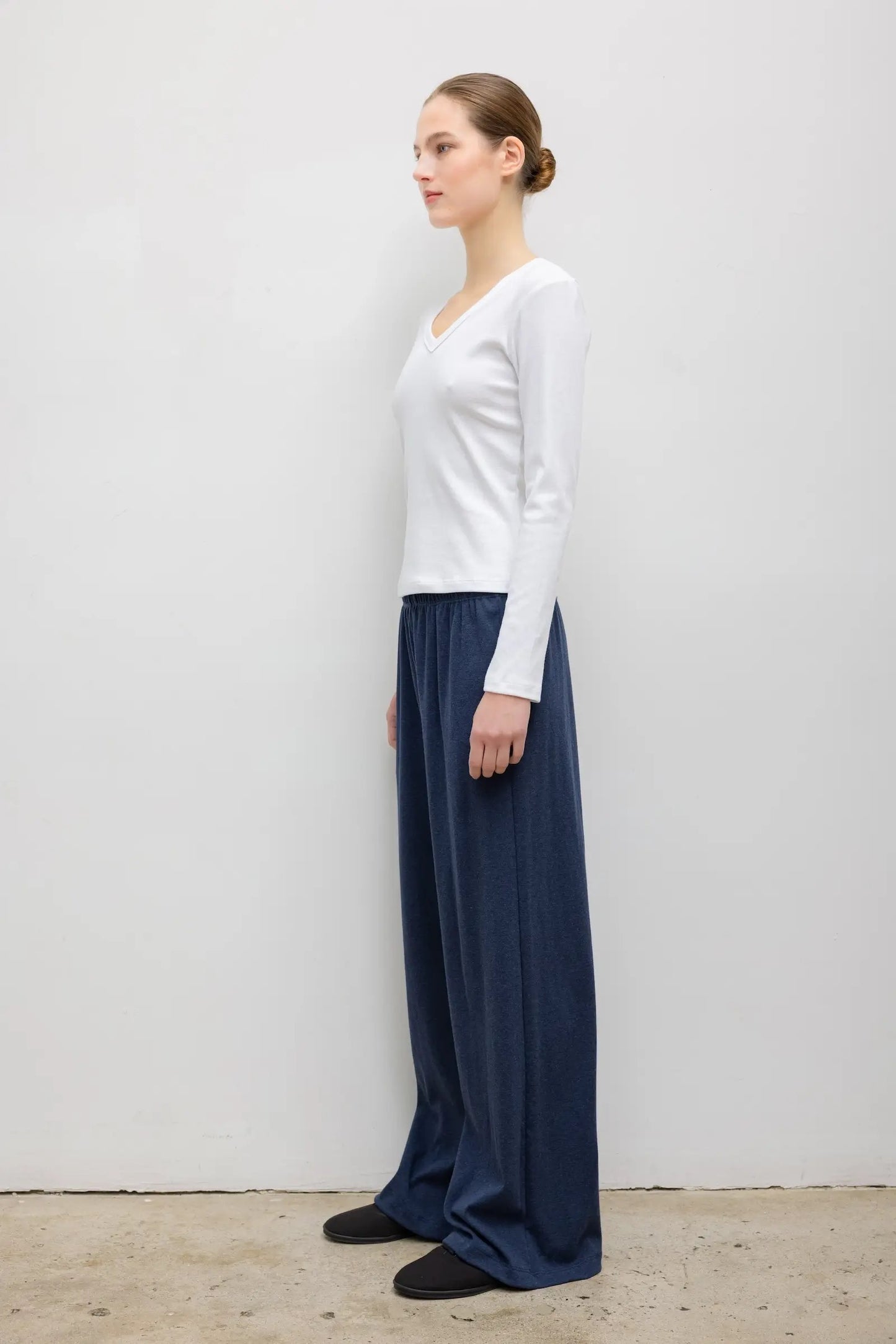 Leset - Women -White Nando Slim Long Sleeve V-Neck