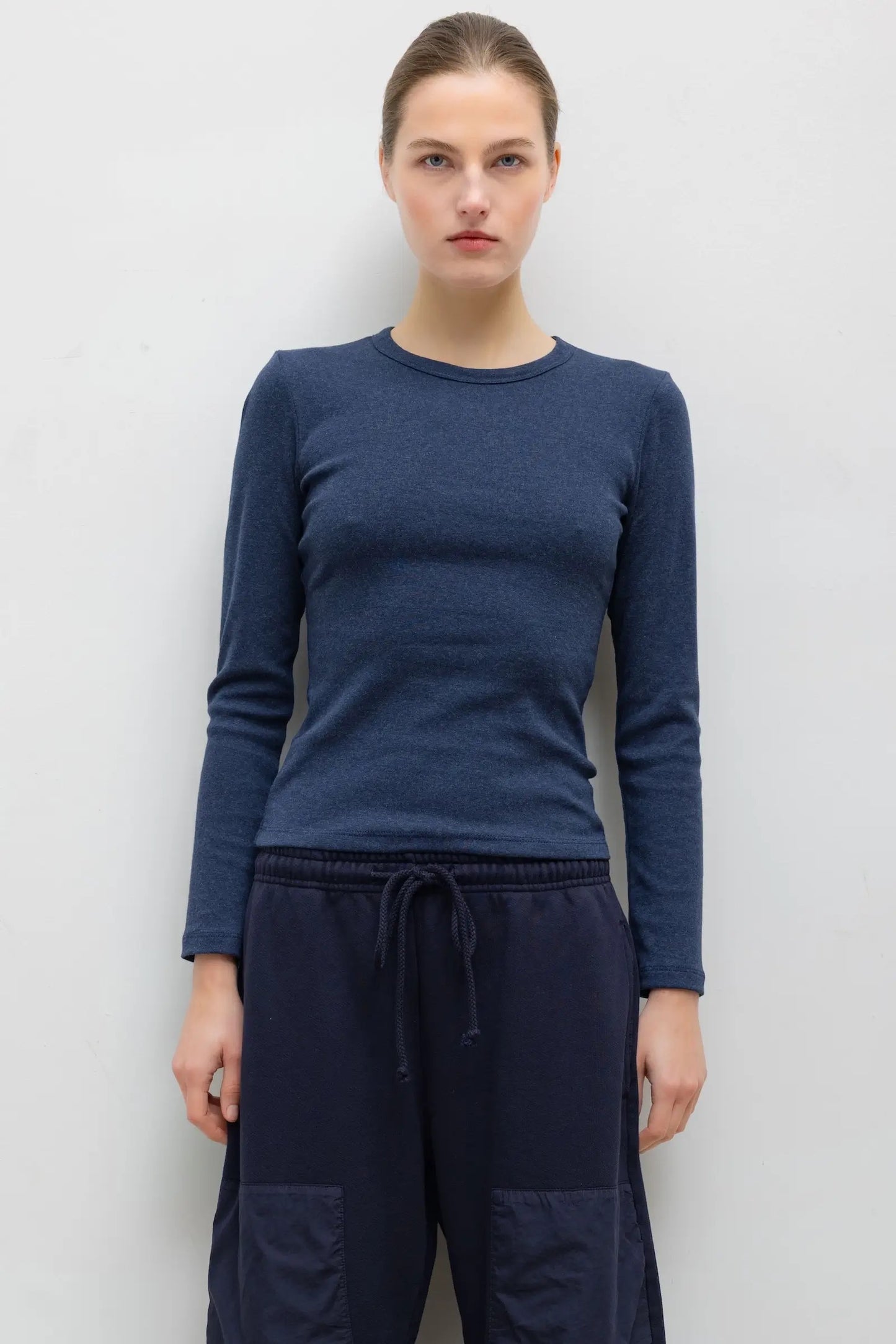 Leset - Women - Midnight Melange Nando Slim Fit Long Sleeve