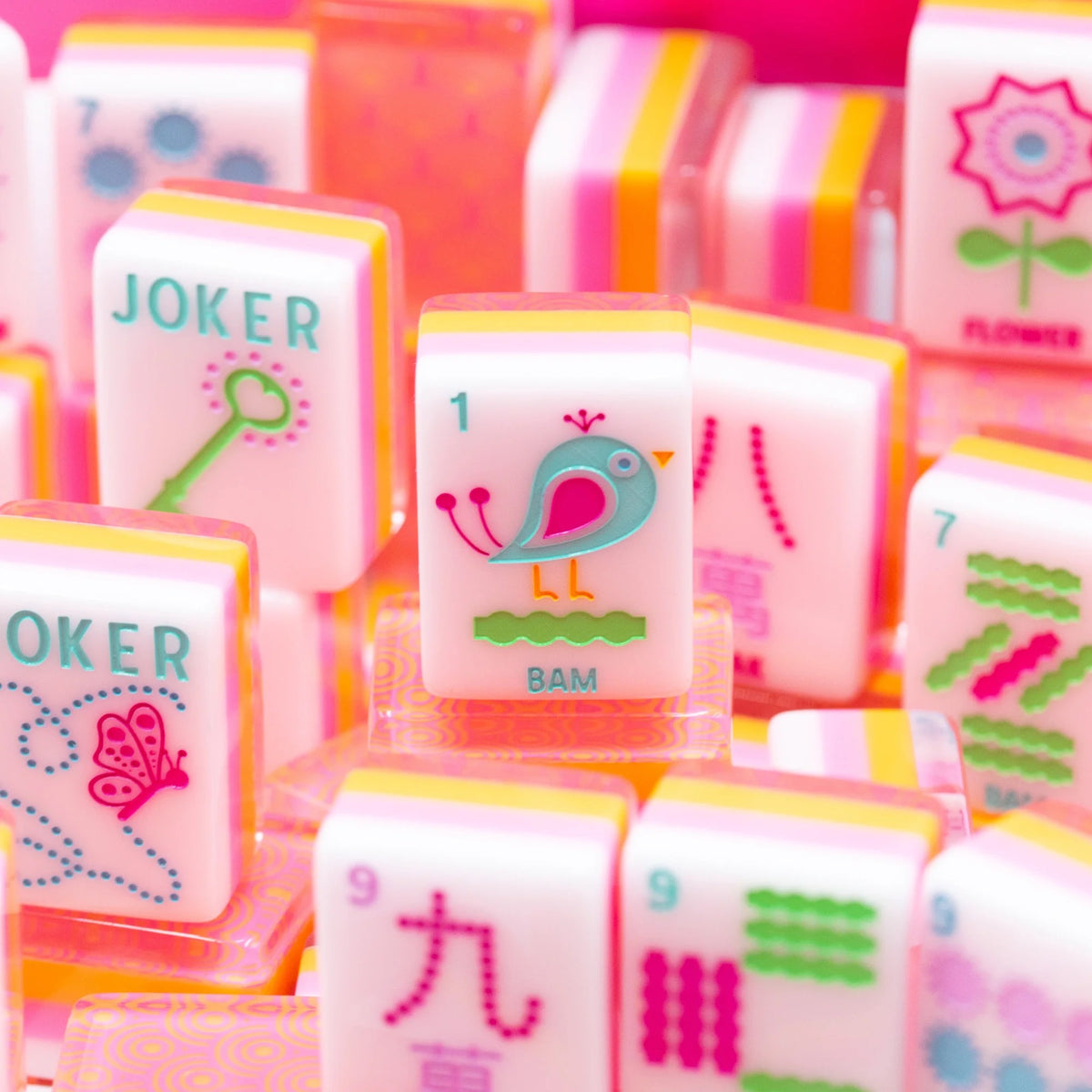 My Fair Mahjong -  Sorbet Pink Crystal Confetti Mahjong Set