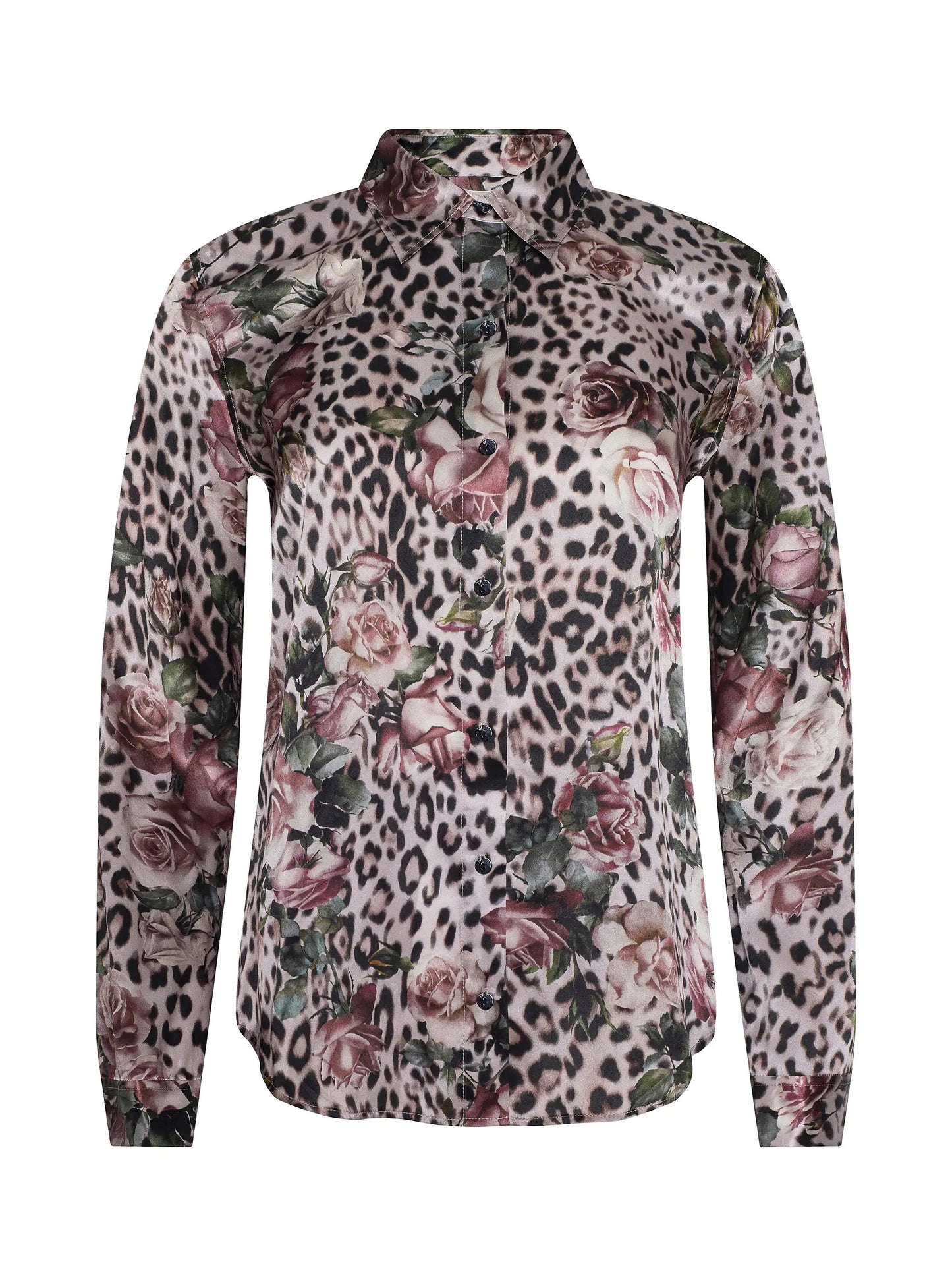 L'AGENCE - Women - Multi Small Rose Cheetah Tyler Silk Blouse