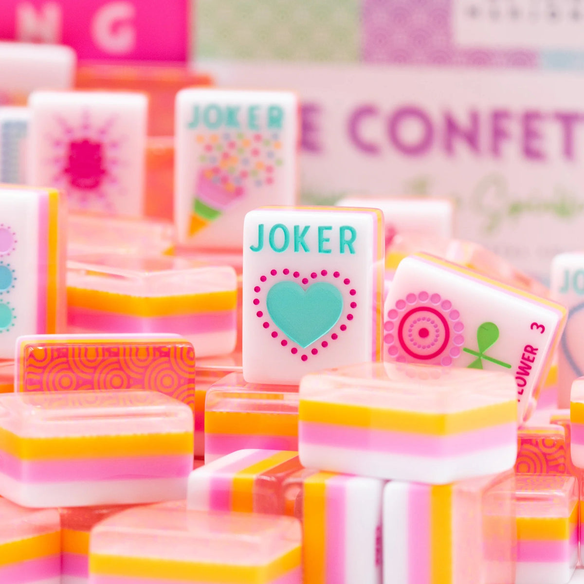 My Fair Mahjong -  Sorbet Pink Crystal Confetti Mahjong Set