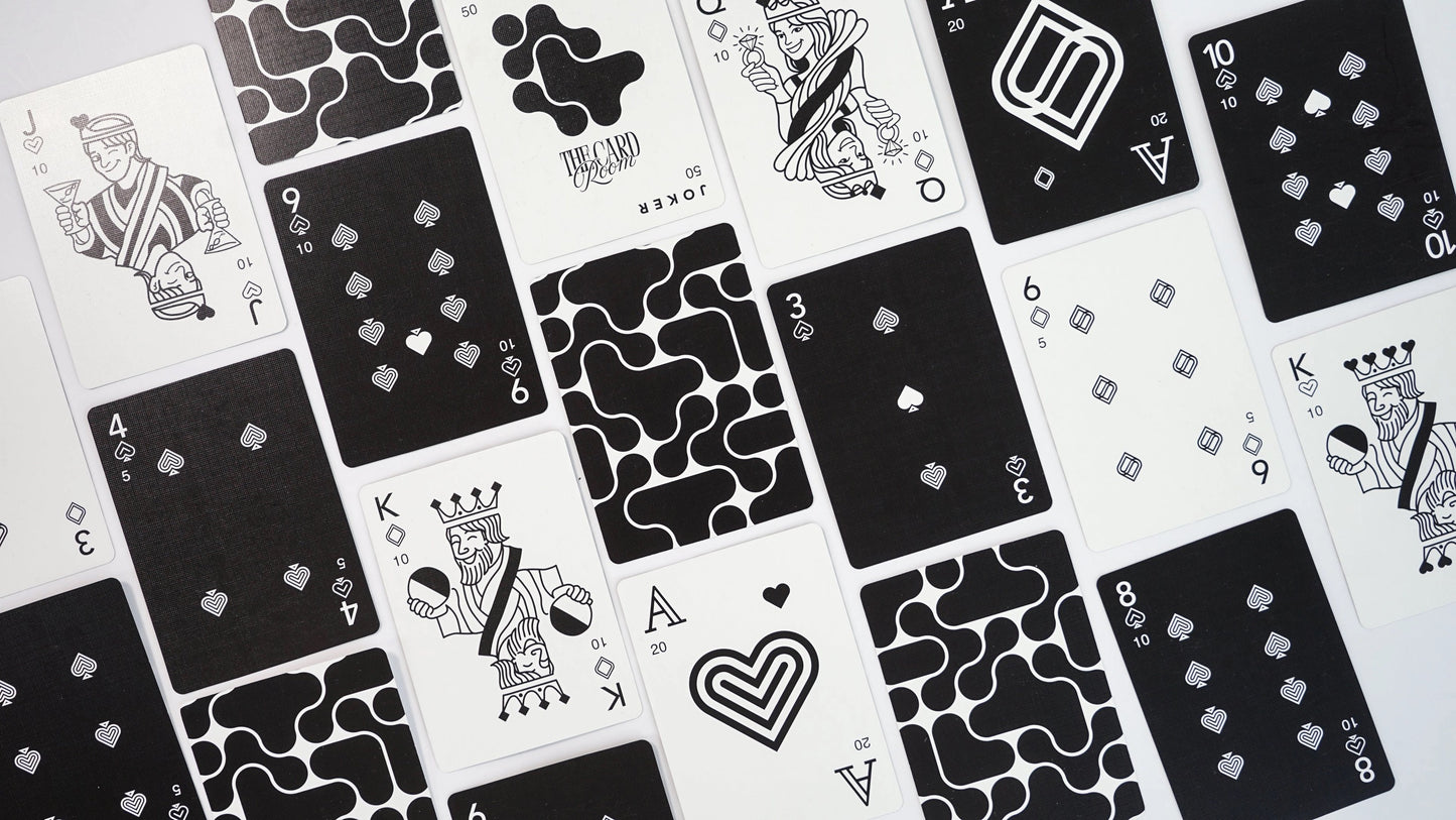 The Card Room - Black + White Canasta Cards with Points