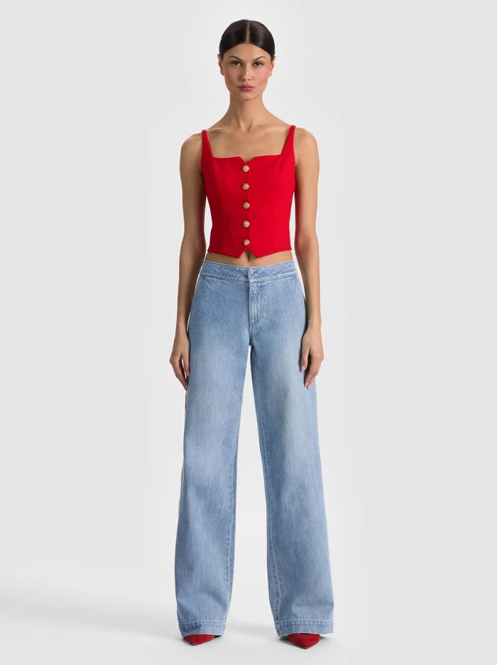 Alice + Olivia - Women - Chili Pepper Kelcey Button Front Top