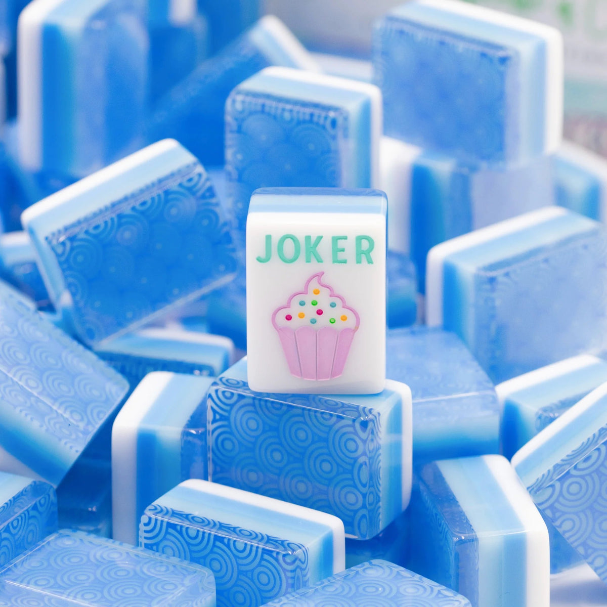 My Fair Mahjong -  Calm Blue Crystal Confetti Mahjong Set