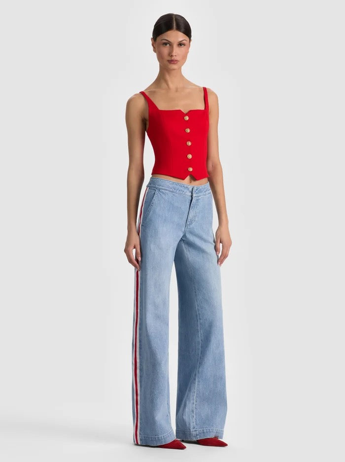 Alice + Olivia - Women - Chili Pepper Kelcey Button Front Top