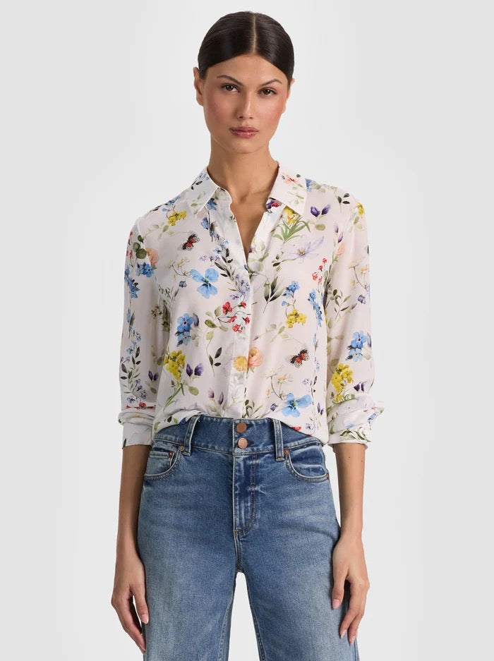 Alice + Women - Twisting Vines Off White Olivia Willa Silk Bluse