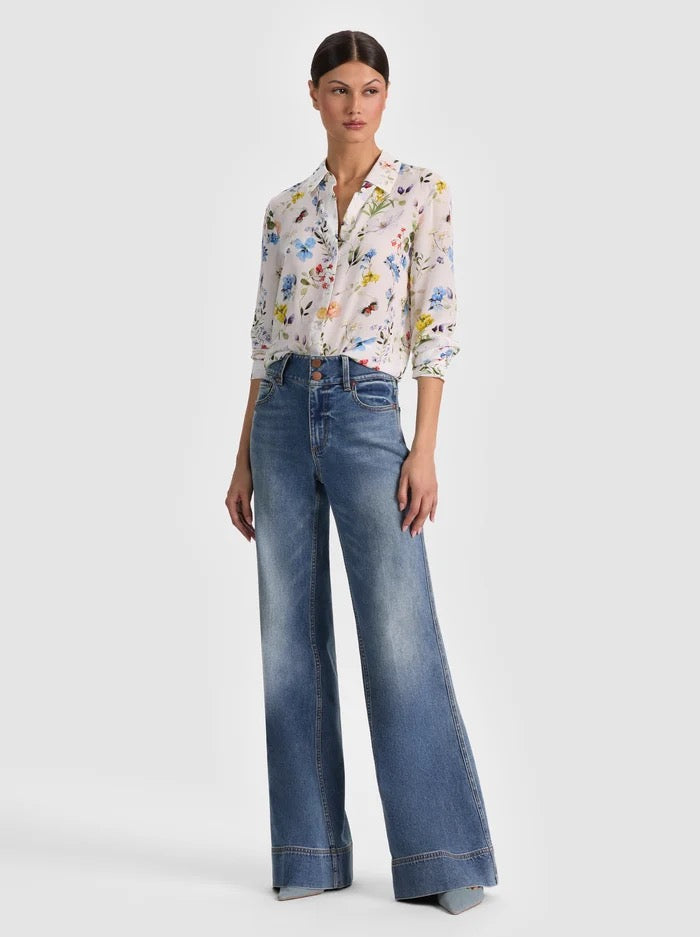 Alice + Women - Twisting Vines Off White Olivia Willa Silk Bluse