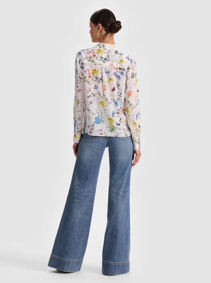 Alice + Women - Twisting Vines Off White Olivia Willa Silk Bluse