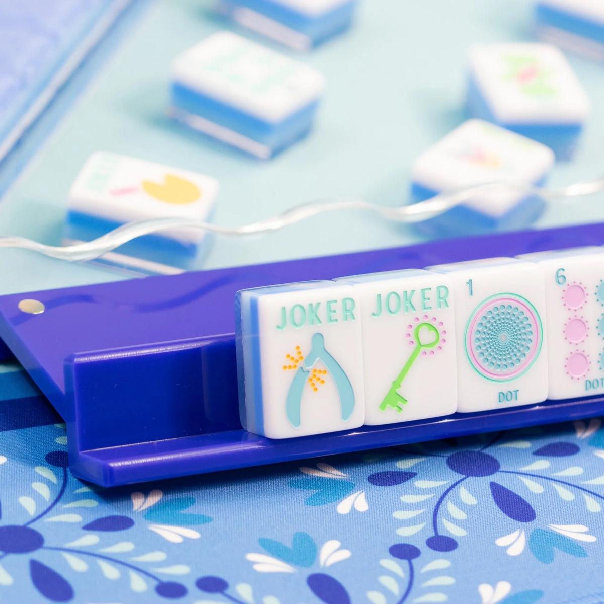 My Fair Mahjong -  Calm Blue Crystal Confetti Mahjong Set