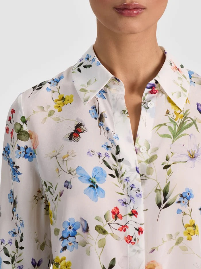 Alice + Women - Twisting Vines Off White Olivia Willa Silk Bluse