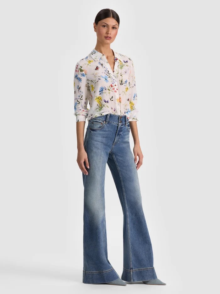 Alice + Women - Twisting Vines Off White Olivia Willa Silk Bluse